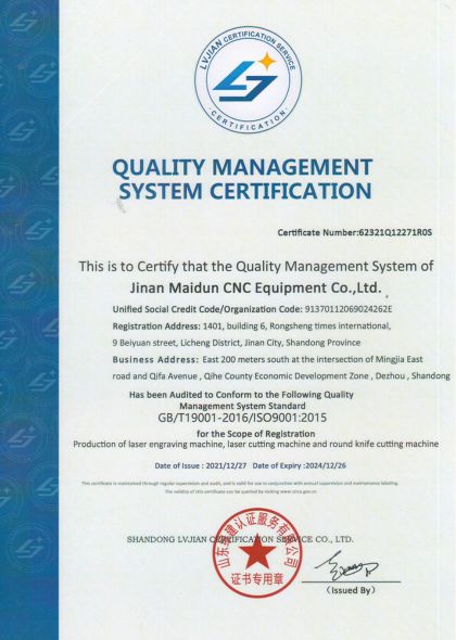 Quality Management System Certification